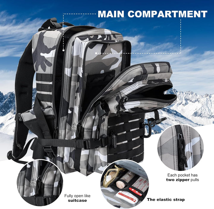 Hannibal Tactical 40L Militär Taktischer Rucksack US Cooper Rucksack Armee Assault Pack 3 Tage Bug O