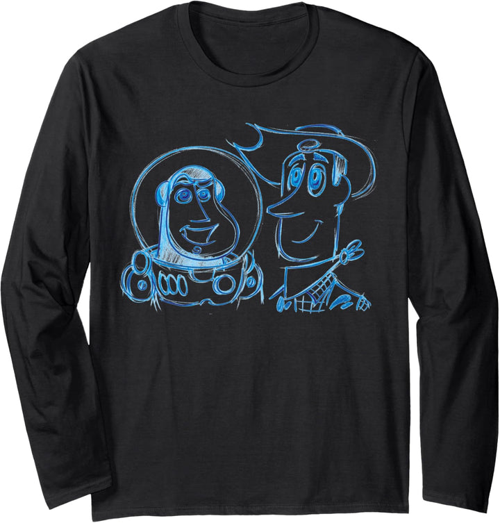 Disney Pixar Toy Story Buzz & Woody Sketchy Langarmshirt