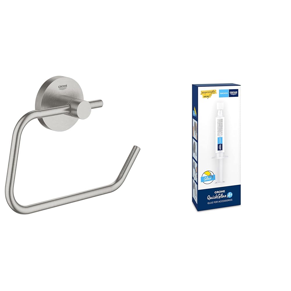 GROHE Start - Papierhalter (Material: Metall, verdeckte Befestigung, ohne Deckel, langlebig), supers