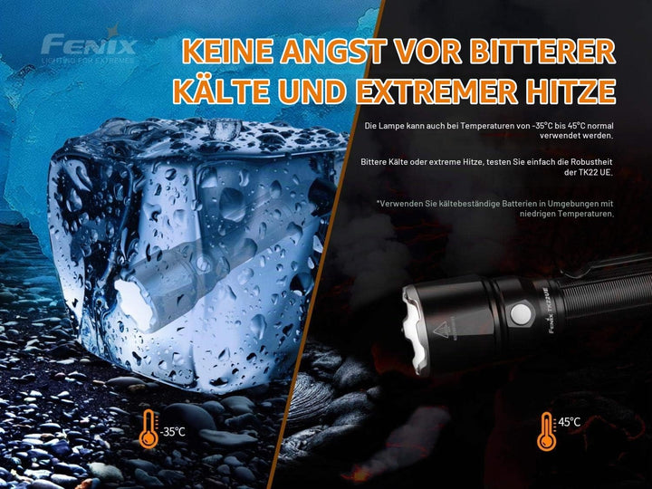 FENIX Unisex-Adult Tactical Flashlight TK22 UE LED Taschenlampe 1600 Lumen, Black, small