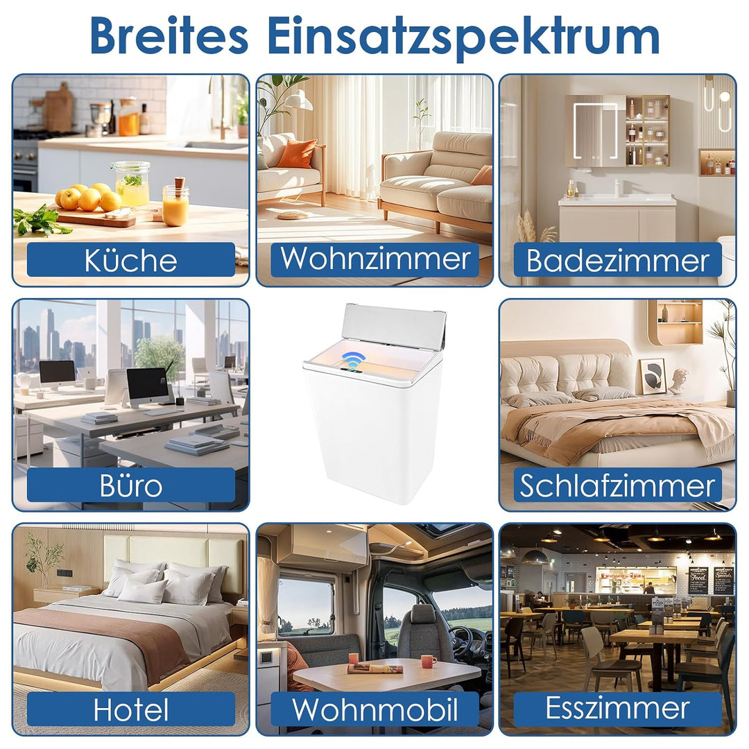13L Mülleimer mit Sensor, Automatik Touchless Mülleimer mitInfrarotsensor und Vibrationssensor, mit