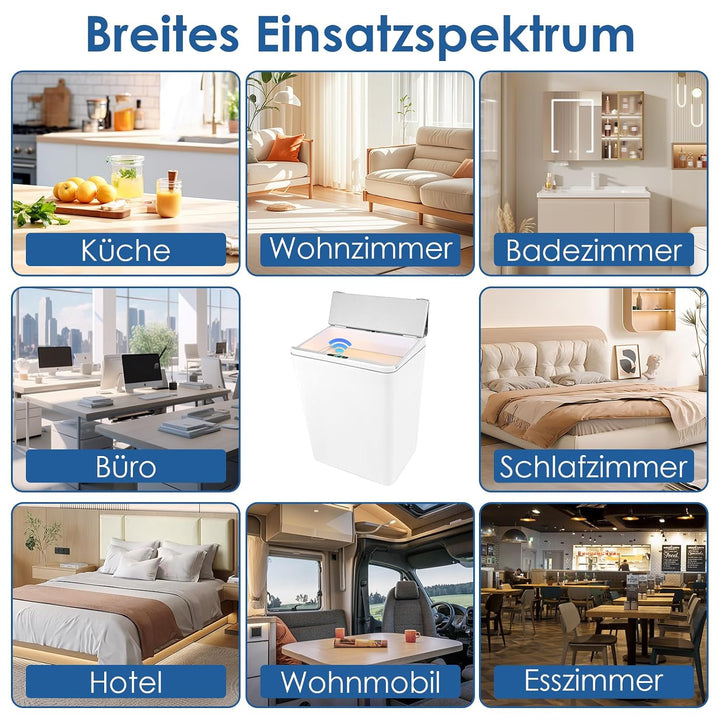 13L Mülleimer mit Sensor, Automatik Touchless Mülleimer mitInfrarotsensor und Vibrationssensor, mit