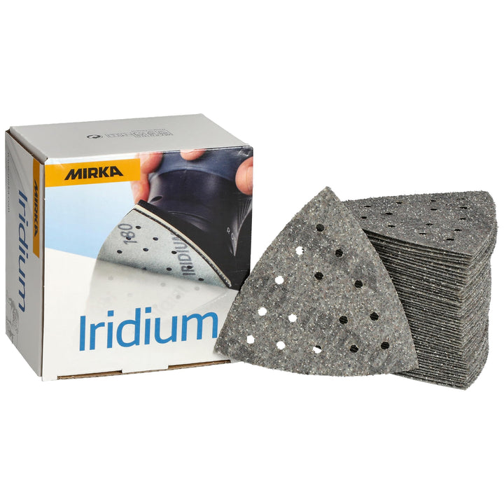 Mirka Iridium Schleifdreieck Premium-Schleifpapier 93x93x93mm 15-Loch Klett, Korn 40, 50 Stk/Zum Sch