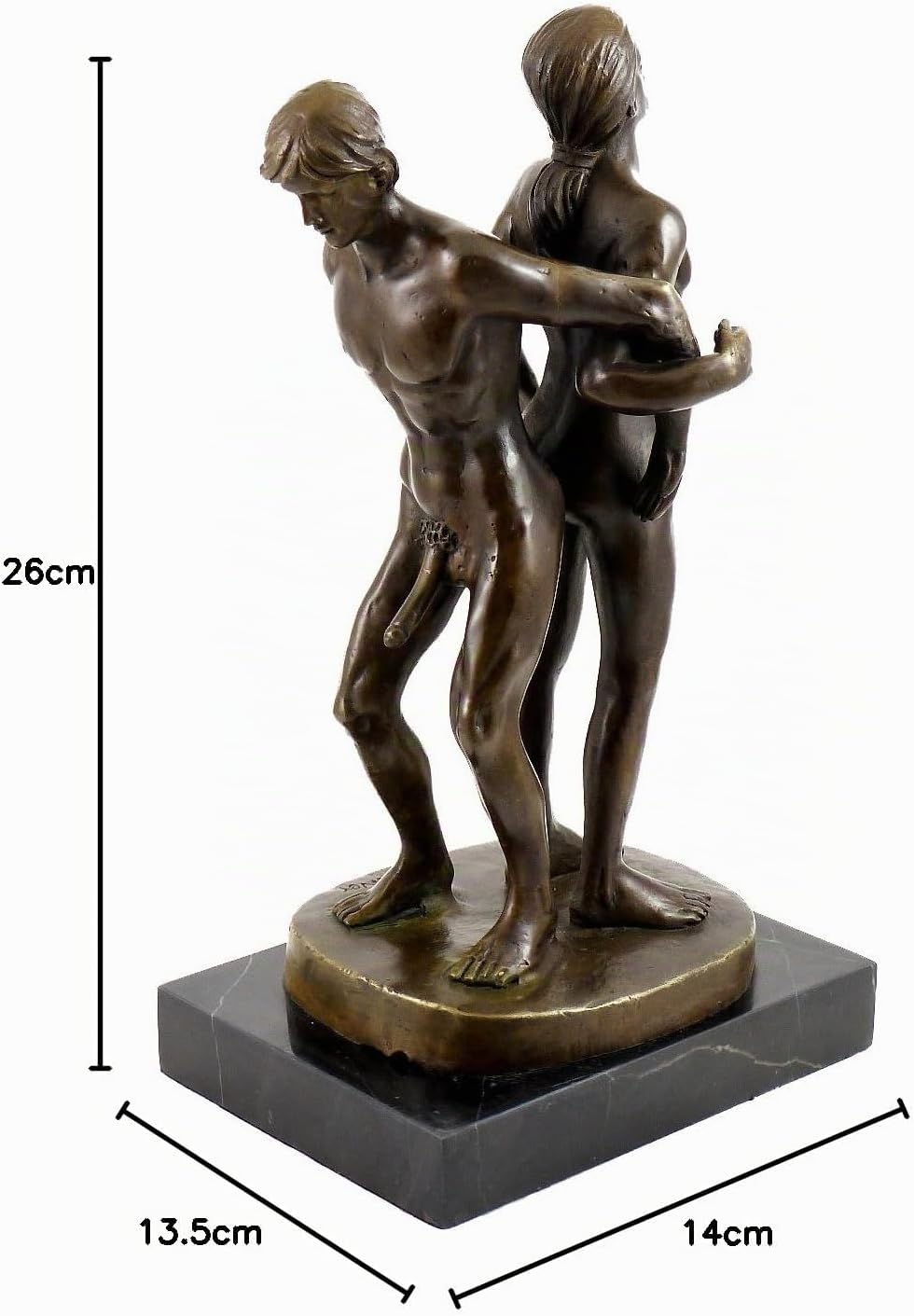 Gay Paar in akrobatischer Haltung - signiert von M. Nick - Männer Akt - Gay Bronzefigur - Deko - Woh