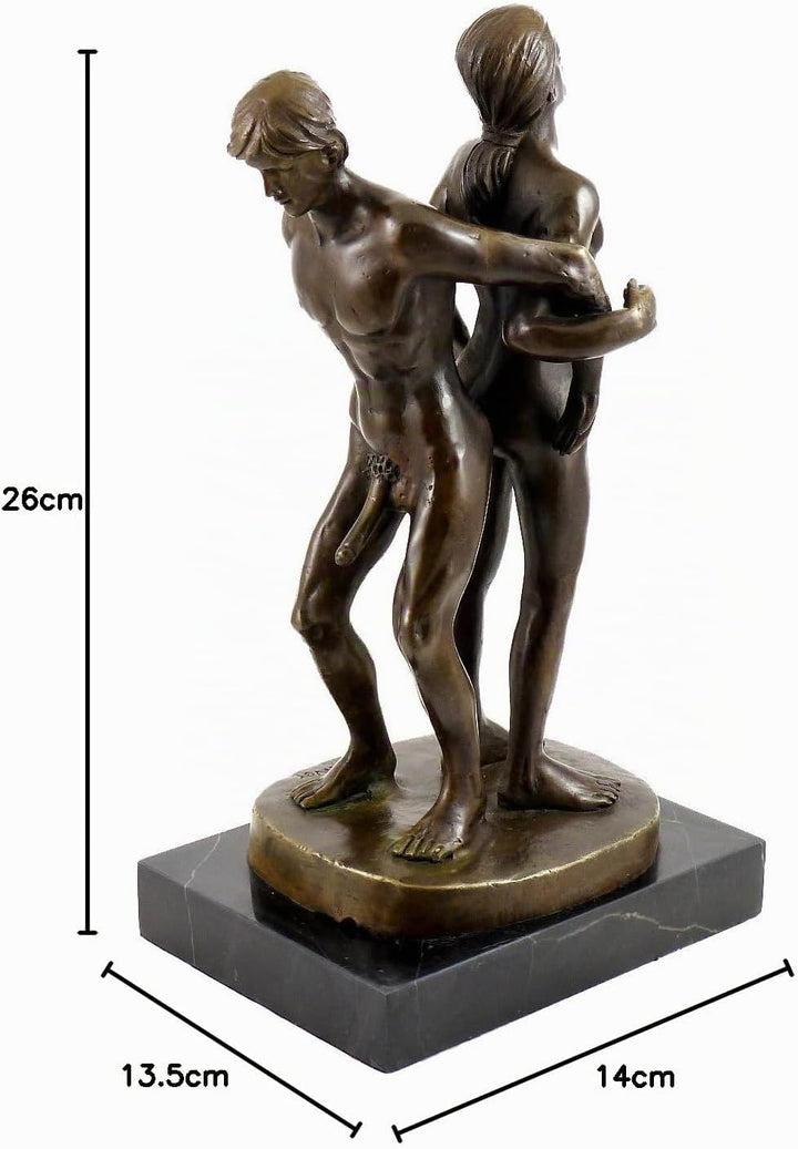 Gay Paar in akrobatischer Haltung - signiert von M. Nick - Männer Akt - Gay Bronzefigur - Deko - Woh
