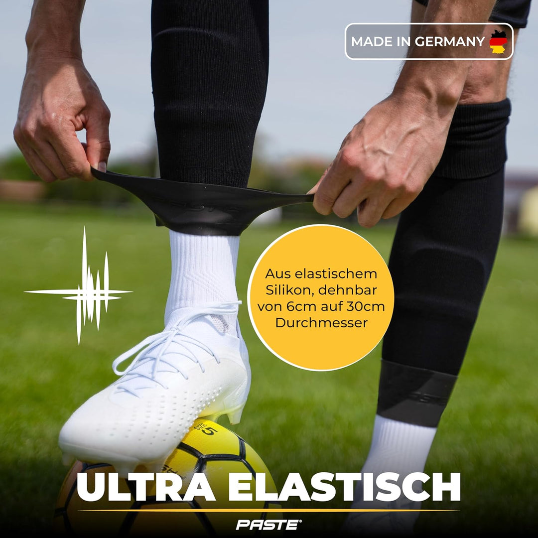 PASTE ® Schienbeinschonerhalter aus Silikon - DAS ORIGINAL - Fussball für Herren, Damen & Kinder Sch