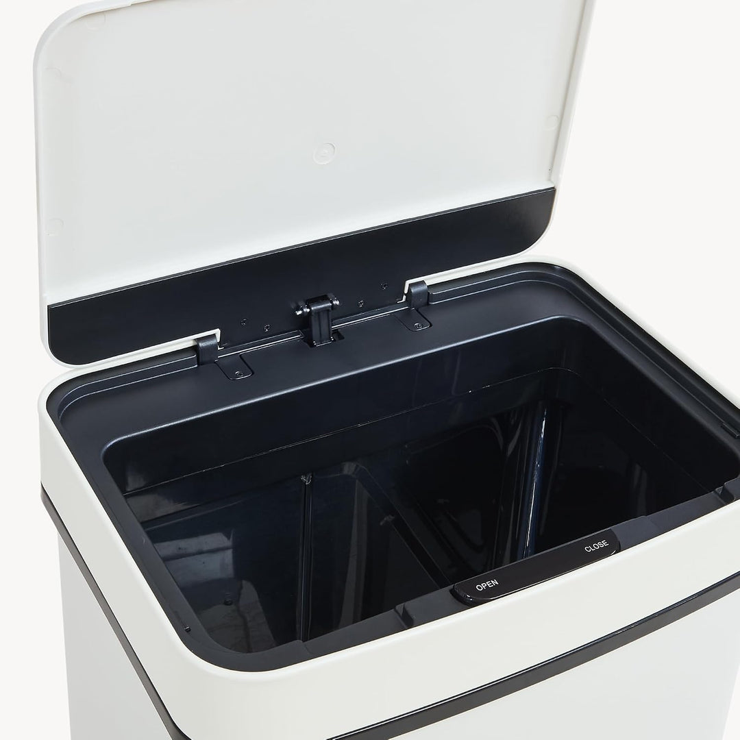 [en.casa] Sensor Mülleimer Venna Küche Mülltrennsystem 3 Fächer 62 L Abfalleimer Edelstahl mit Decke