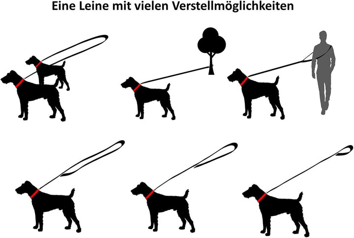 Hundeleine Doppelleine Übungsleine Führleine für mittlere Hunde bis 45 Kg über 39 Farben sehr stabil