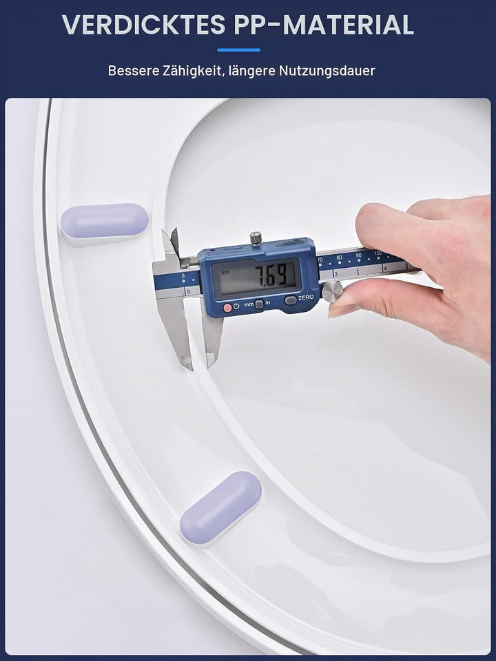 YEAUPE PRO Toilettendeckel mit Absenkautomatik O Form, WC-Sitz mit Quick-Release-Funktion und Softcl