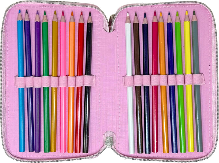 3-Fach Federmäppchen Gefüllt Mädchen (6-10 Jahre) für Hello Kitty Fan – 3D-Effekt Federtasche Schule