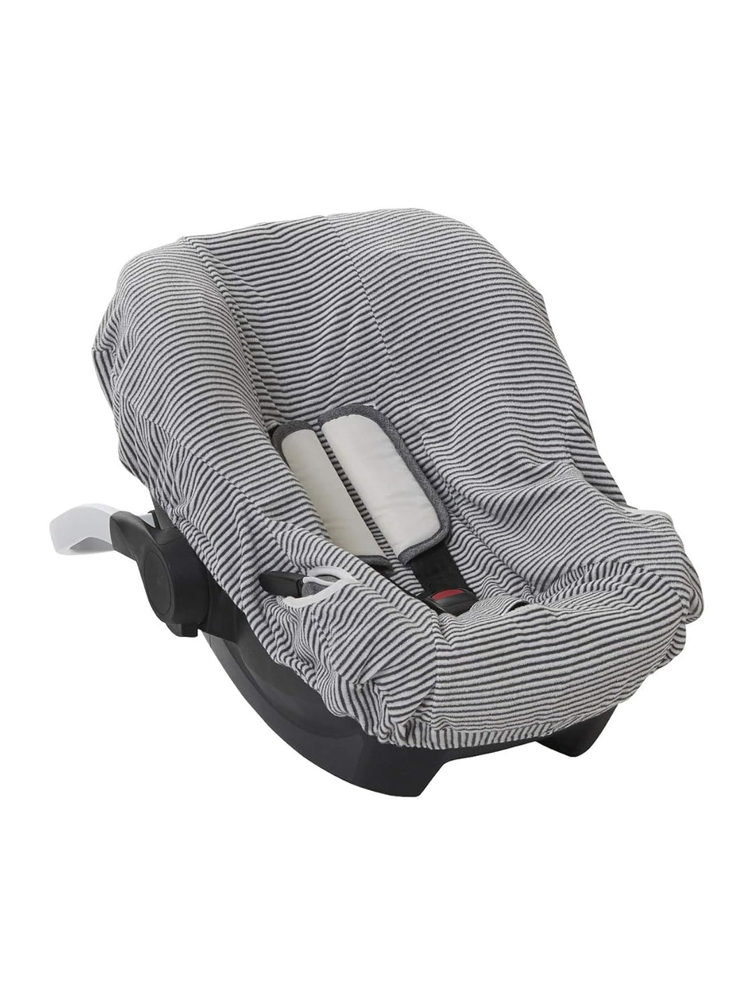 VERTBAUDET Schonbezug für Babyschale Gr. 0+, elastisch wollweiss gestreift ONE SIZE