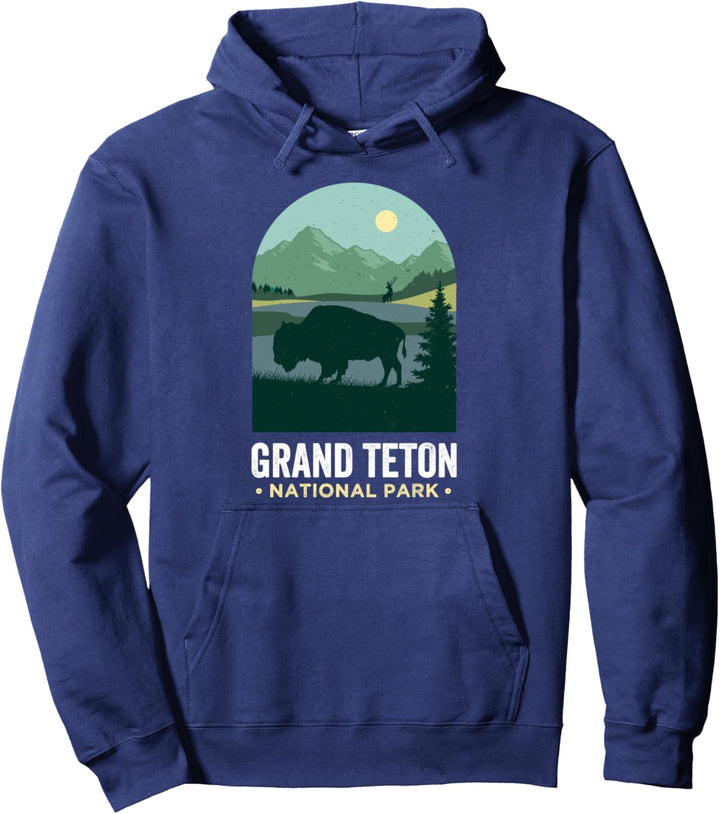 Grand Tetons T-Shirt, Bison Buffalo Grand Teton National Park Pullover Hoodie