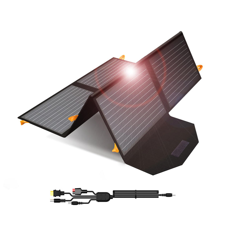 Solarpanel 60W,Solar Ladegeräte Tragbare QC3.0 USB-A PD3.0 USB-C Ausgang faltbar IP65 wasserdicht St