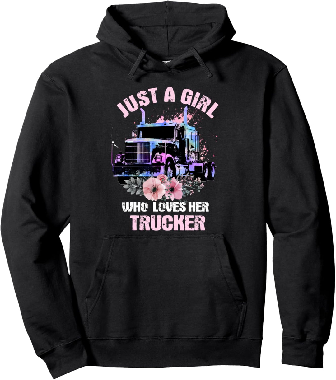 Trucker Geschenke Traktor Anhänger 18 Wheeler Nur eine Frau Pullover Hoodie