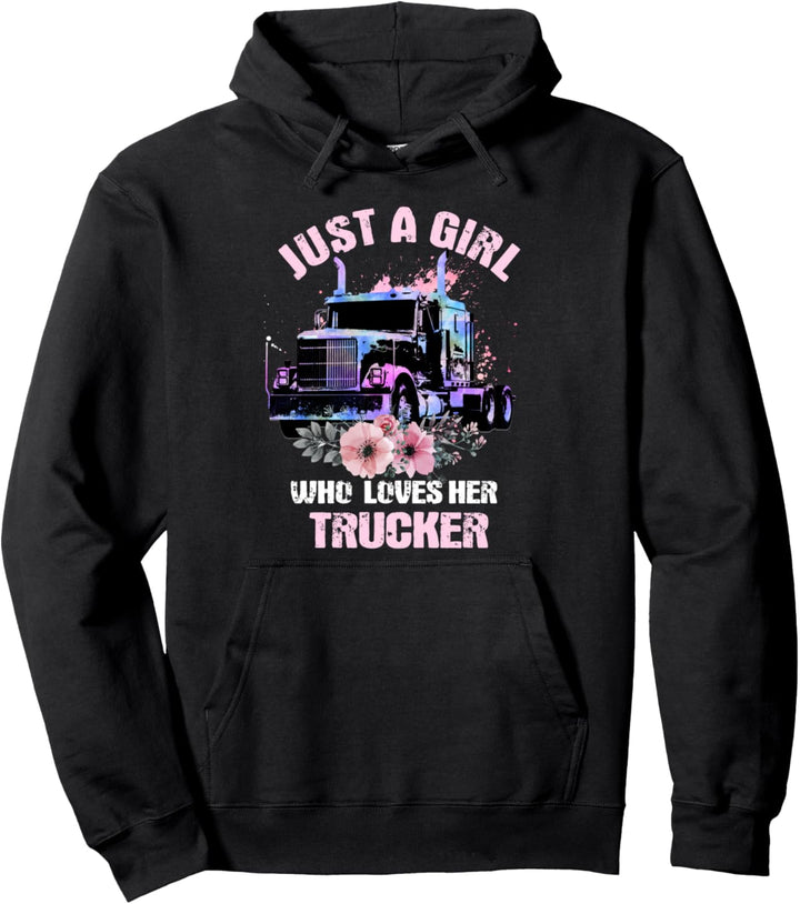 Trucker Geschenke Traktor Anhänger 18 Wheeler Nur eine Frau Pullover Hoodie