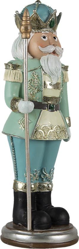 Clayre & Eef 6PR4754 Weihnachtsdeko Standbild Nussknacker Blau 11x10x32 cm