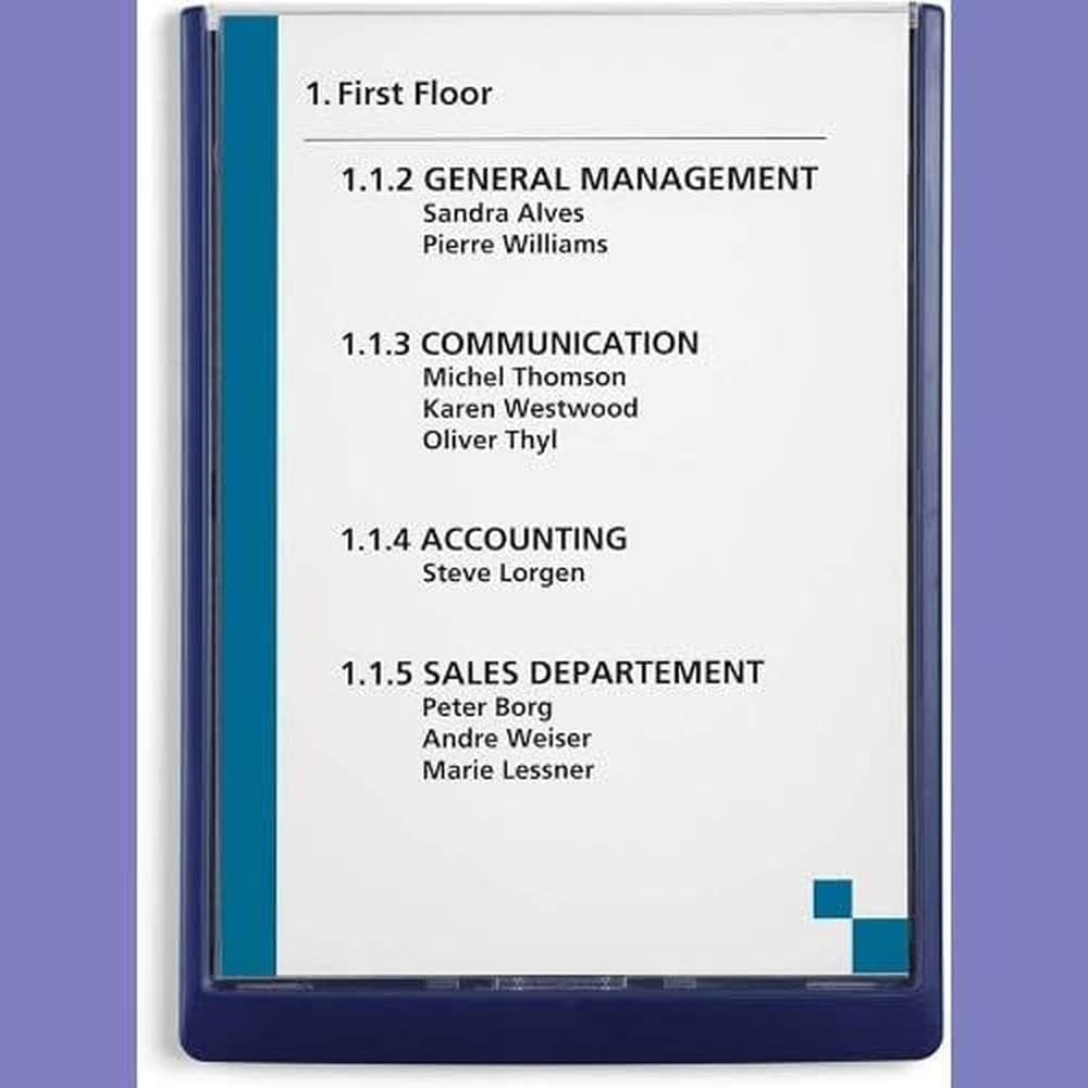 Durable Türschild Click Sign A4, zum Ankleben oder Anschrauben, dunkelblau, 486707 210 x 297mm (B x