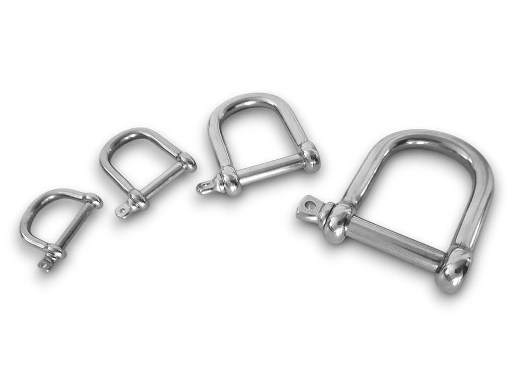 5mm 10 Stück Edelstahl D Schäkel extra breit für Ketten AISI 316 V4A 5mm 10.0, 5mm 10.0