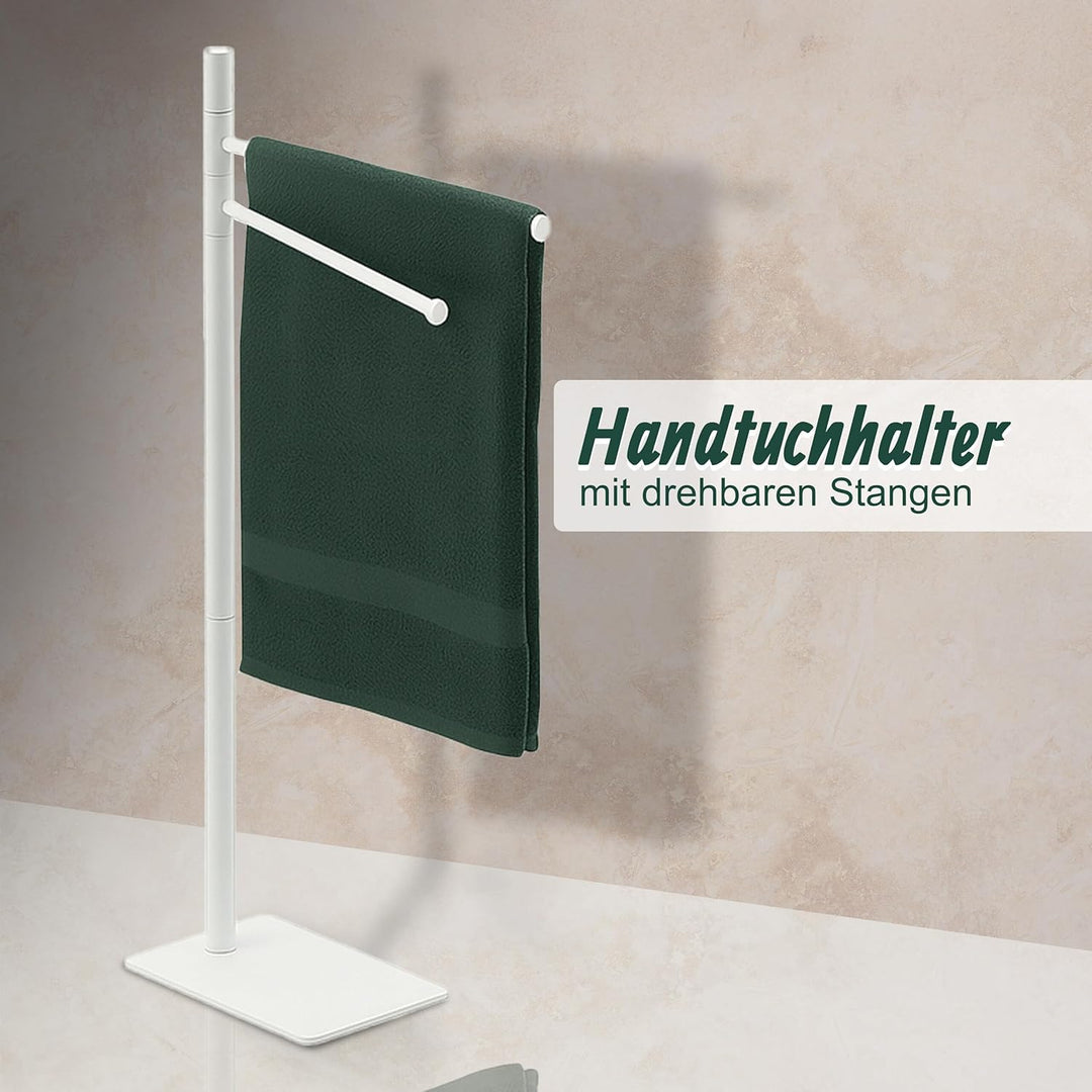 Relaxdays Handtuchständer, HxBxT: 78 x 33,5 x 14 cm, Edelstahl, 2 bewegliche Stangen, stehender Hand