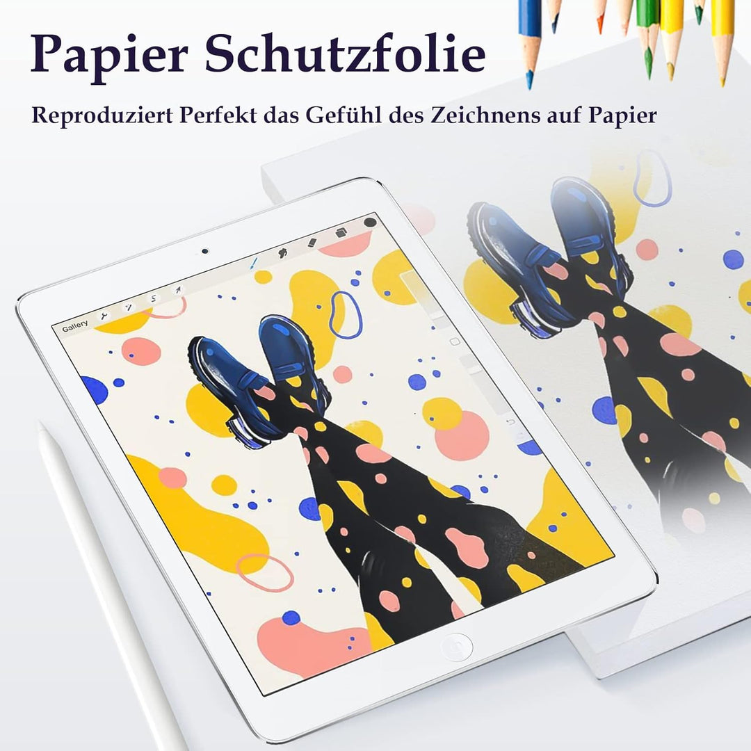 2 Stück Papier Schutzfolie für iPad 6/5. Generation (2018/2017), iPad Air 2/1. Generation und iPad P