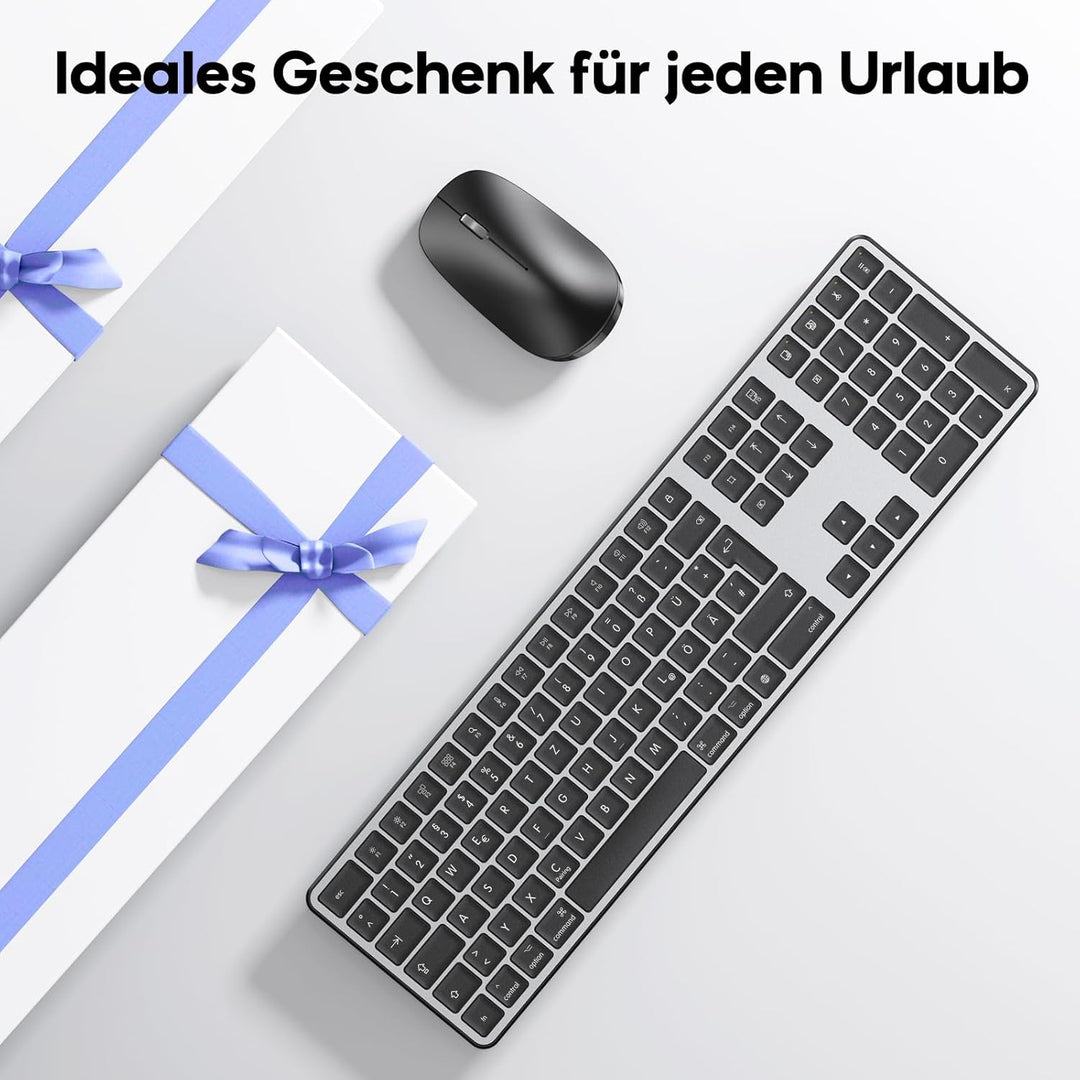 Bluetooth-Mac-Tastatur und -Maus, OMOTON Kabellose Tastatur und Maus für Apple MacBook Pro/Air, iMac