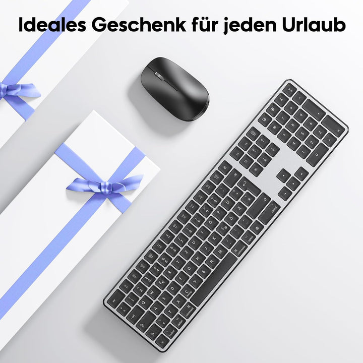 Bluetooth-Mac-Tastatur und -Maus, OMOTON Kabellose Tastatur und Maus für Apple MacBook Pro/Air, iMac