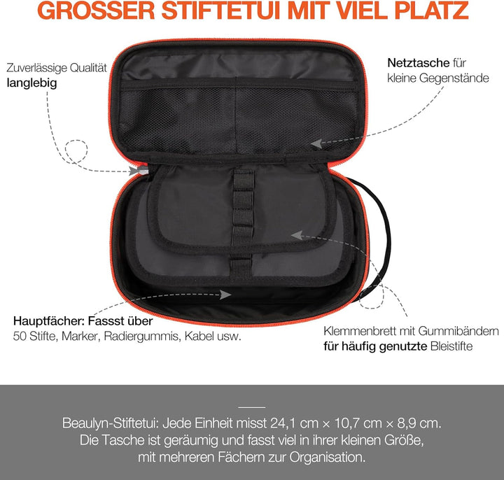 Beaulyn federmäppchen Jungen,Grosses mäppchen 3fach mit Reissverschluss, federtasche für 1. klasse 5