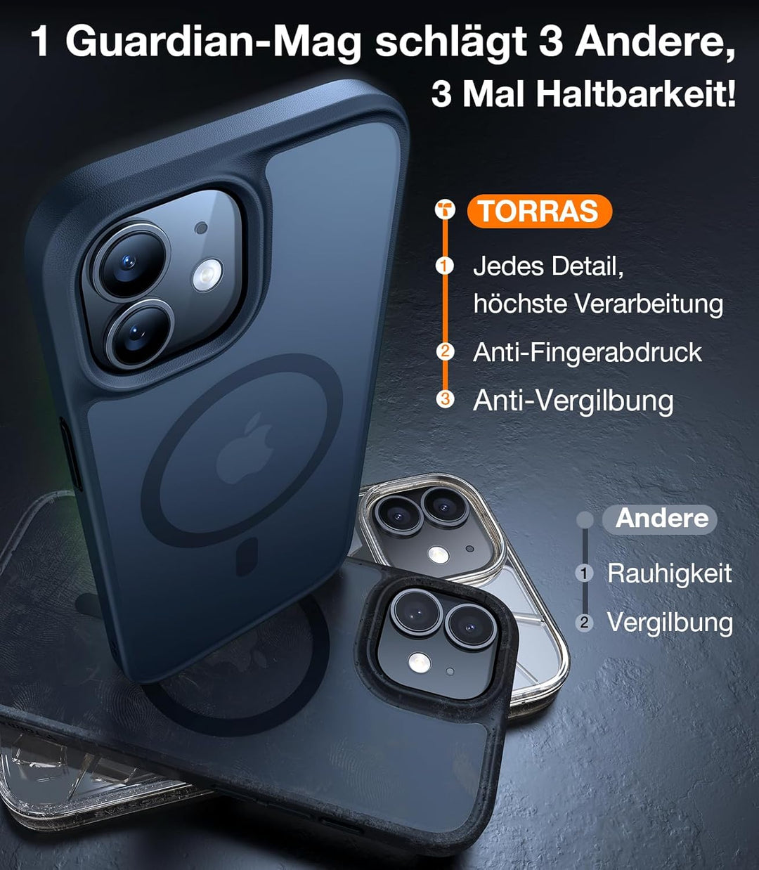TORRAS Guardian-Mag für iPhone 12 Hülle für MagSafe [Nr.1 Schutzkraft und Magnetkraft] iPhone 12 Pro