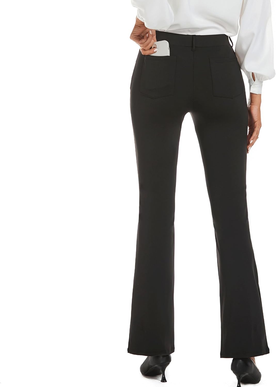 adorence Yoga Hose Damen: Elegante Hose Damen, Stretch Schlaghose Damen mit Hoher Taille, Taschen -