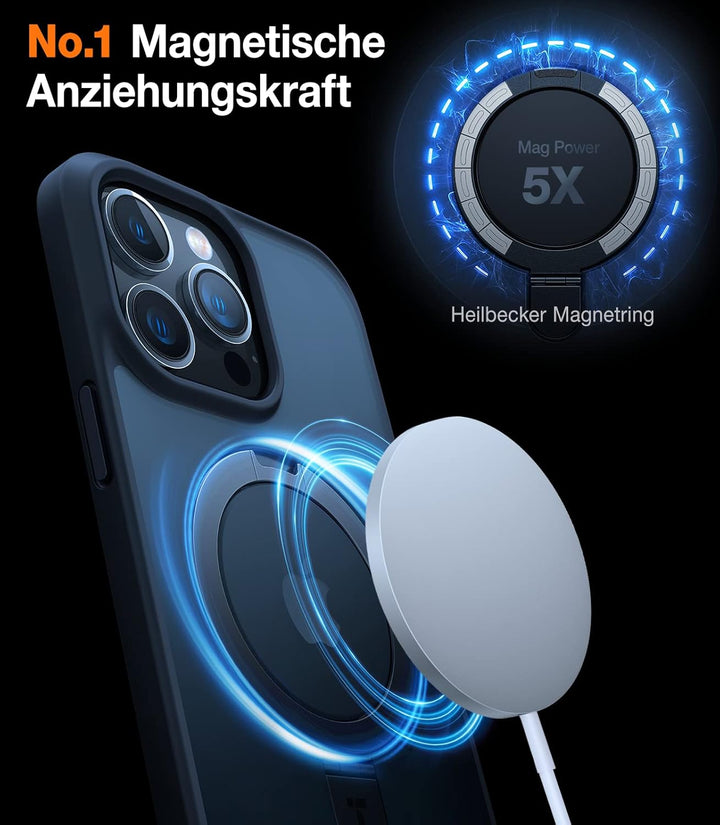 TORRAS für Upro Ostand für iPhone 14 Pro Max Hülle mit Unsichtbar Ständer/Handy Ring/Zertifiziert St