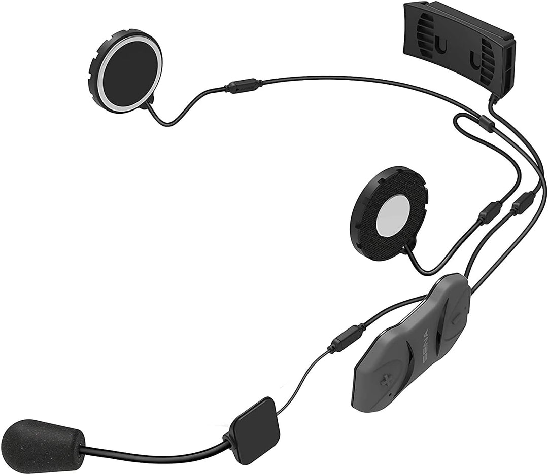 Sena 10R Flaches Motorrad Bluetooth Kommunikationssystem, Einzelpack, Schwarz, Einzelpack