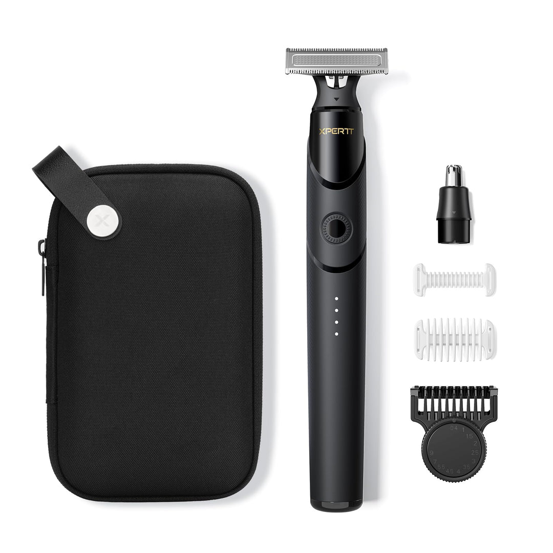 Xpert T Magnetisch Rasierer Herren Elektrisch mit Etui, Unisex Barttrimmer mit Nasenhaartrimmer, Ver