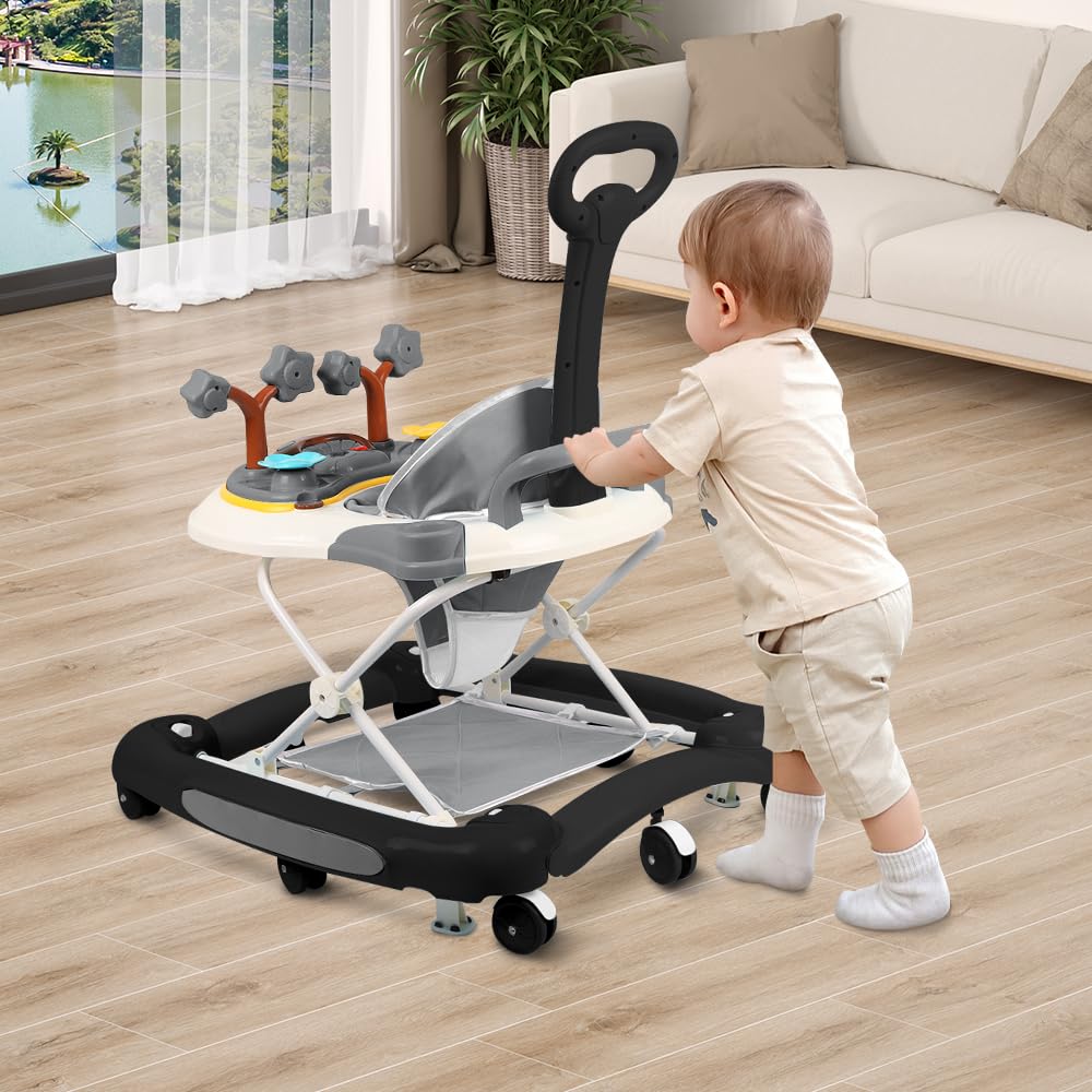 Lauflernhilfe für Babys, mit Spielset und Bodenmatte, robust, faltbar, mit 5 verstellbaren Positione