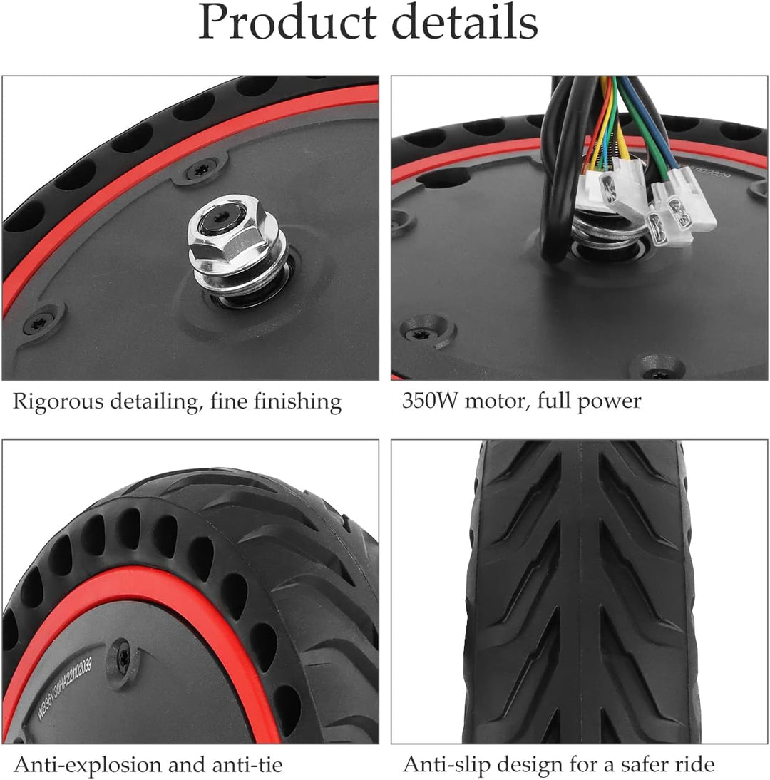 Yungeln Scooter Motor mit Vollgummireifen 36V 350W Motor kompatibel für Xiaomi 1S M365 Pro, Pro 2 El