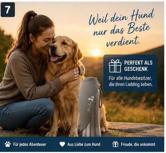 Hundetrinkflasche auslaufsicher – Wasserflasche Hund für unterwegs, kompakte Trinkflasche für Hunde,