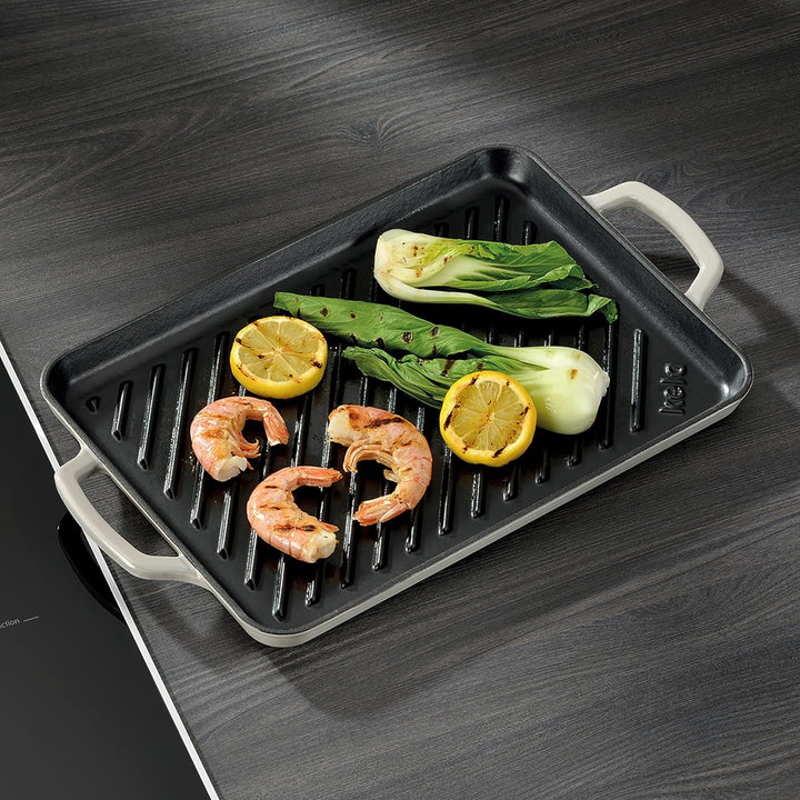 kela Grillplatte Induktion 35 x 25 cm CALIDO, Grillplatte Gusseisen emailliert für den Herd, hitzebe