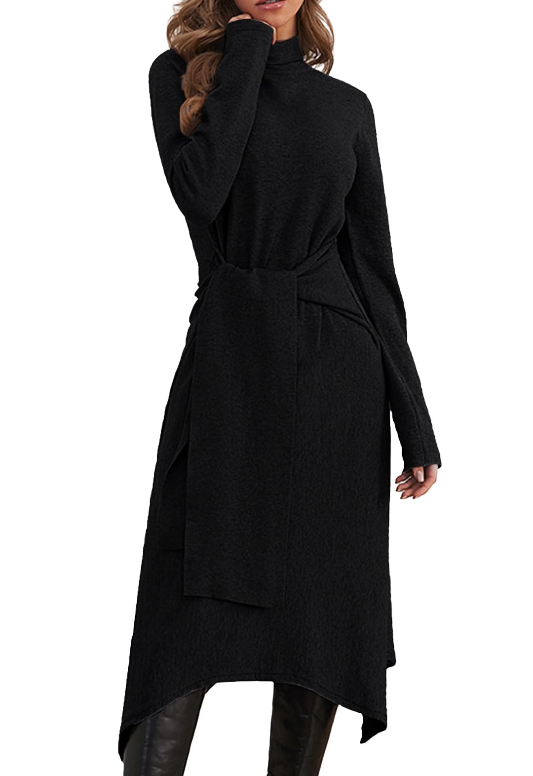 Jayscreate Damen Strickkleid Winter Kleid Herbst Damen Winterkleider Herbstkleid Midikleid Pulloverk