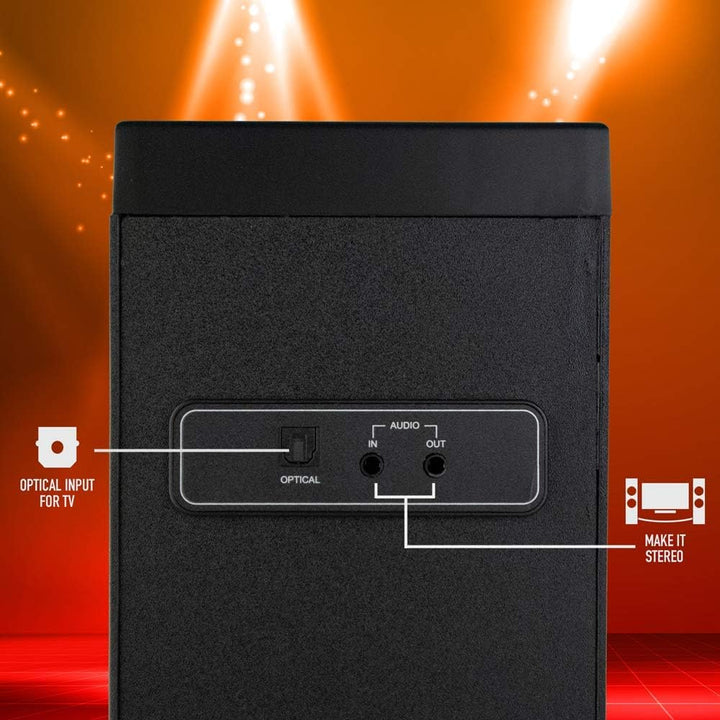 NGS Sky Charm - 50W Bluetooth Sound Tower mit Fernbedienung, Optischem Eingang, USB, FM Radio und AU