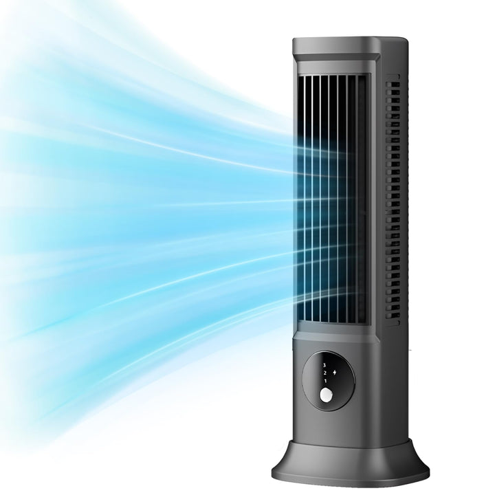 Goshyda Desktop-Turmventilator, Tragbarer Blattloser Tischventilator mit 3 Einstellbaren Geschwindig