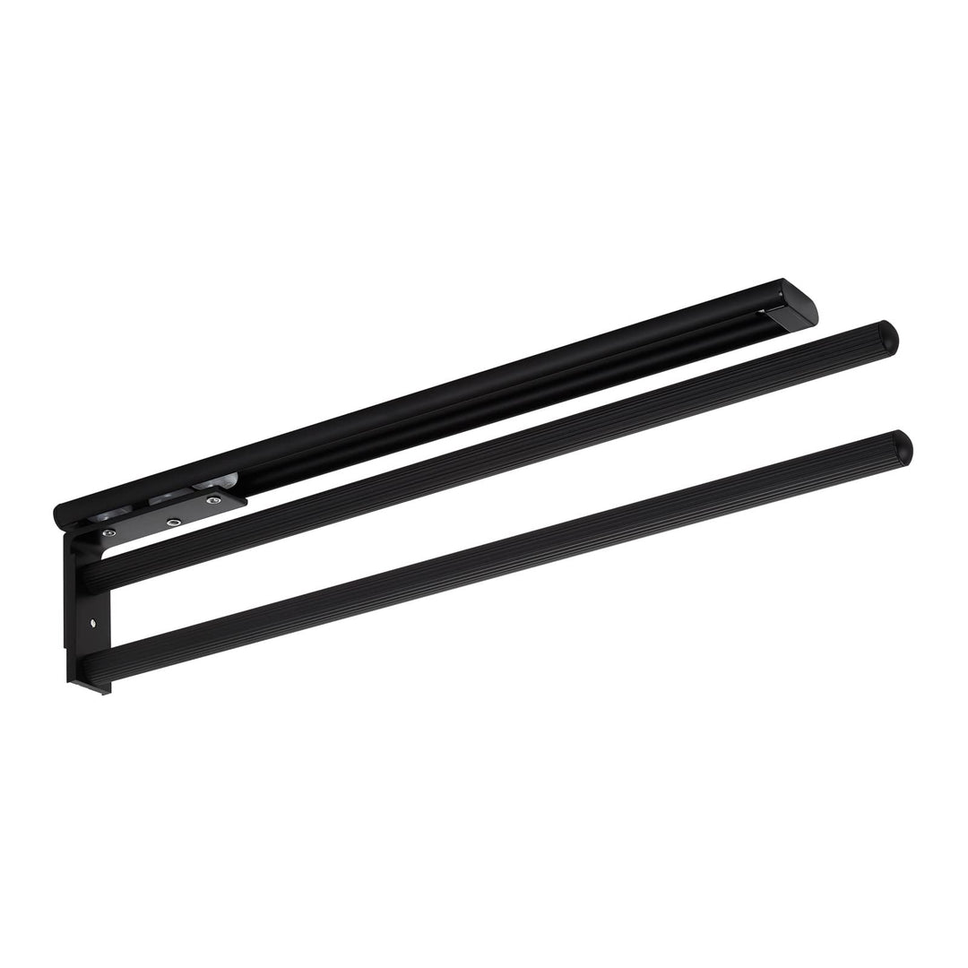 SOTECH Aluminium Handtuchhalter TED 2-armig schwarz matt (450-730 mm, ausziehbar, drehbar) Teleskop-
