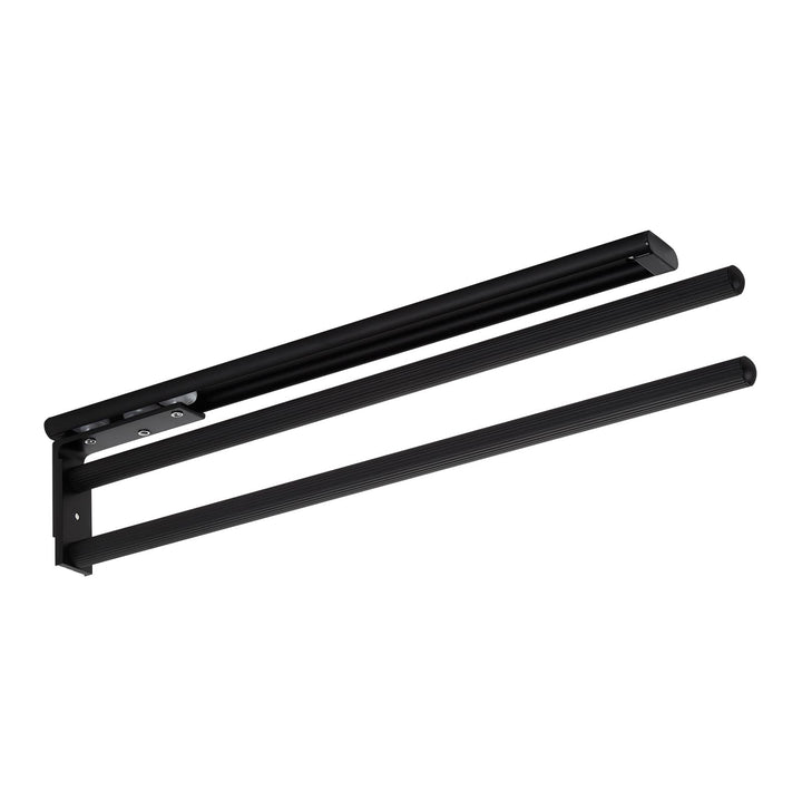 SOTECH Aluminium Handtuchhalter TED 2-armig schwarz matt (450-730 mm, ausziehbar, drehbar) Teleskop-