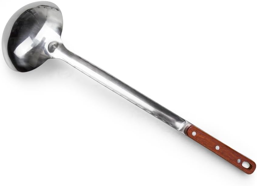Gusseisen Kazan 16 L Uzbekisch mit Aluminiumdeckel, 44-47 cm, Holzlöffel: 1 Stk., Schaumlöffel für P