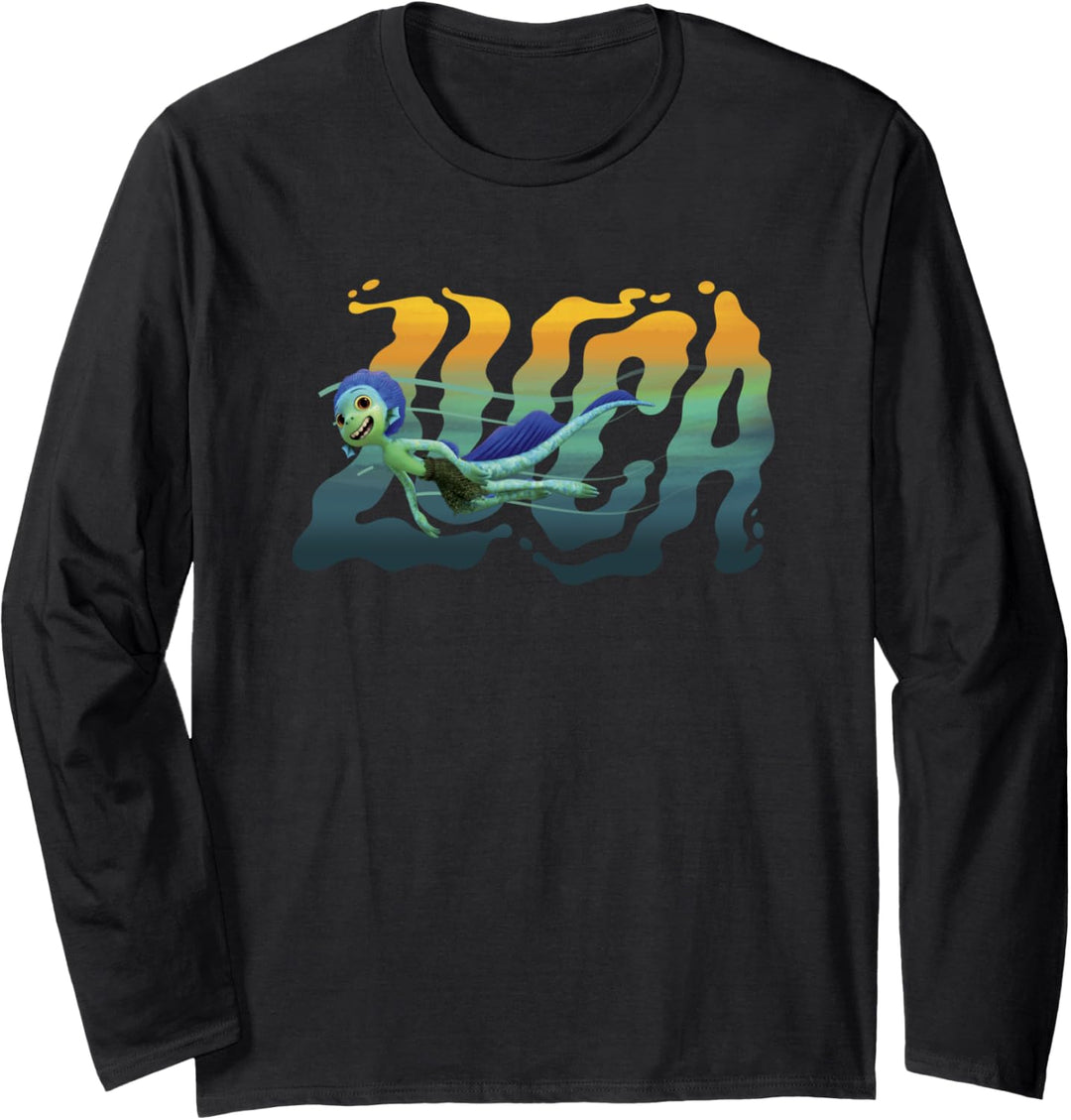 Disney Pixar Luca Swimming Logo Langarmshirt