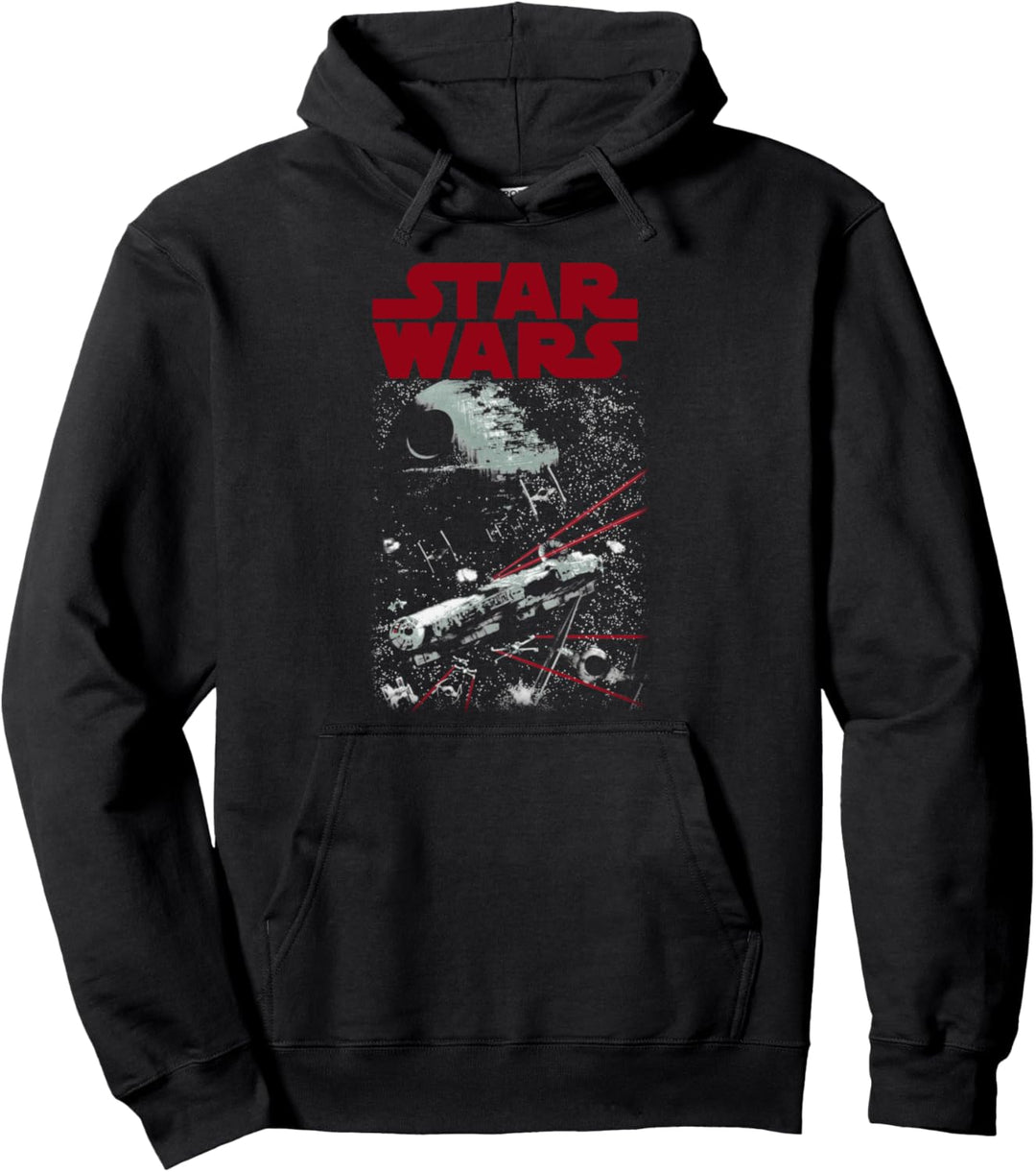 Star Wars Death Star And Stars Poster Pullover Hoodie
