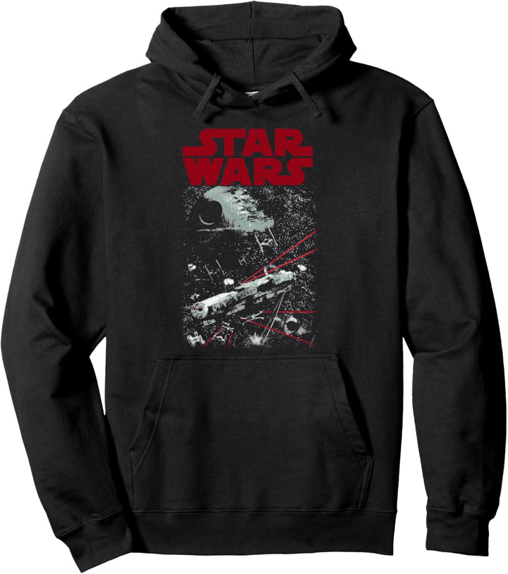 Star Wars Death Star And Stars Poster Pullover Hoodie