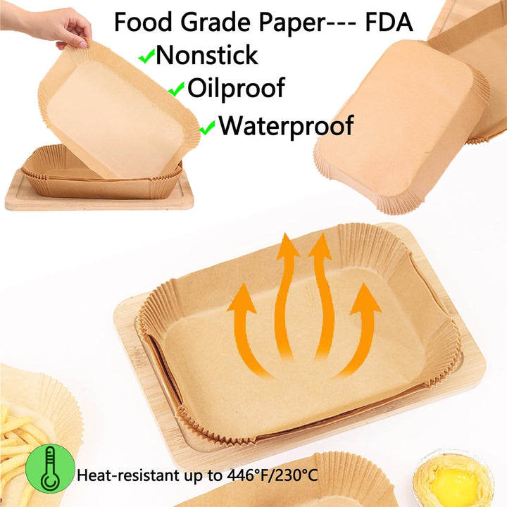 Joyes Backpapier für Ninja Heissluftfritteuse, 200 Stück 21cm Airfryer Backpapier für Dual Zone, Air