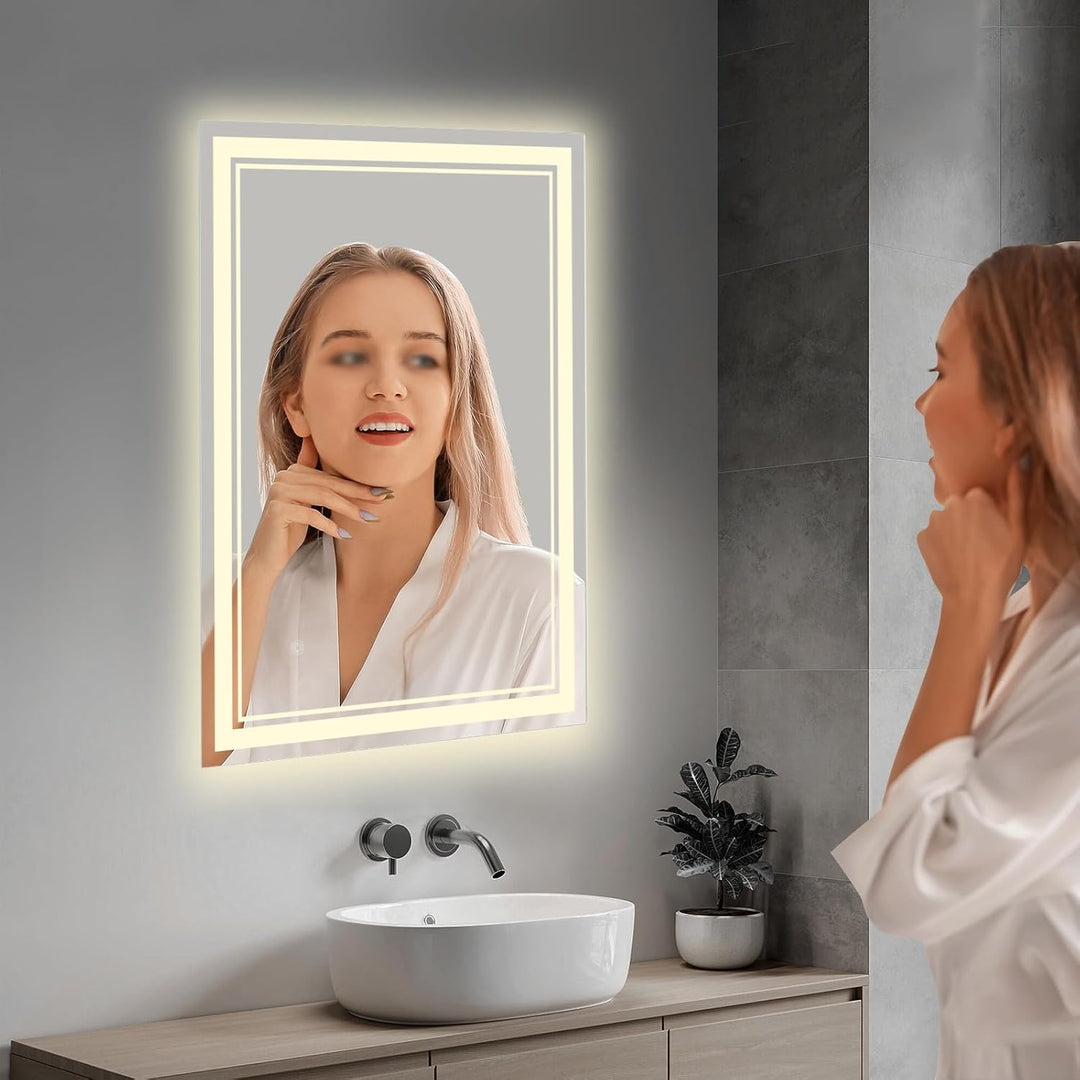LED Badezimmerspiegel mit Touch-Steuerung, dimmbarer Badspiegel
