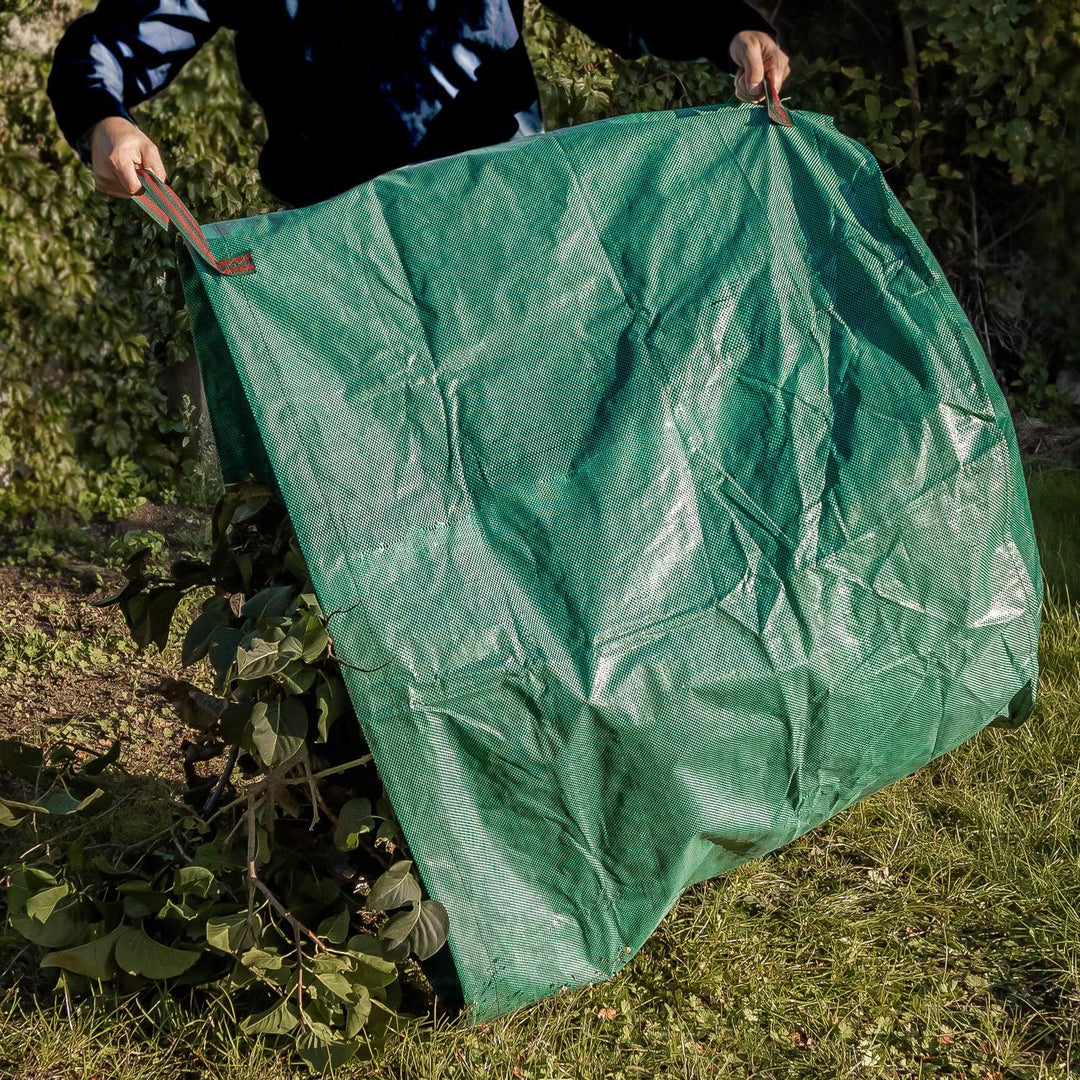 com-four® 6x Gartenabfallsack XXL - faltbarer Gartensack mit Tragegriffen - reissfeste Falttonne für