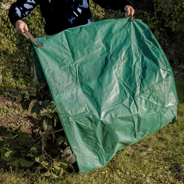 com-four® 6x Gartenabfallsack XXL - faltbarer Gartensack mit Tragegriffen - reissfeste Falttonne für