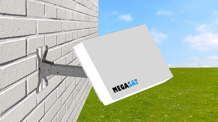 netshop 25 Set: Megasat Flachantenne Profi Line H30 D4 Quad inkl. Fensterhalterung + 50m Kabel + 4X